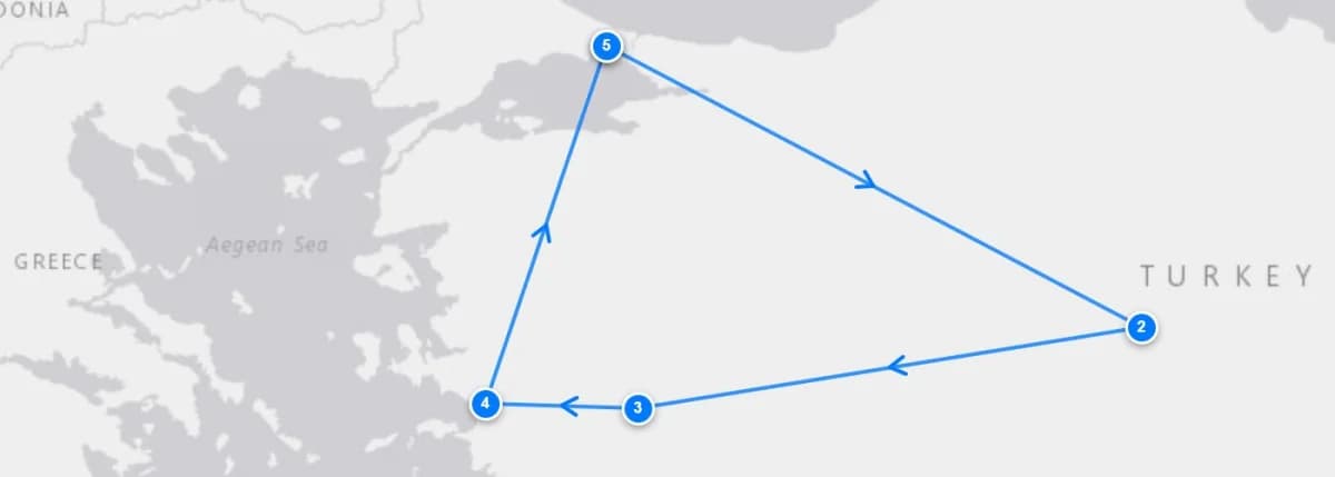 Historical Highlights route map