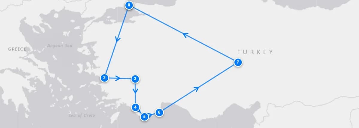 Explore Turkey route map