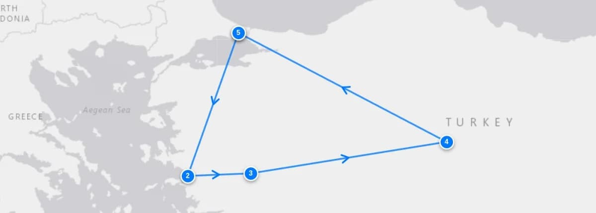 Turkish Delight route map